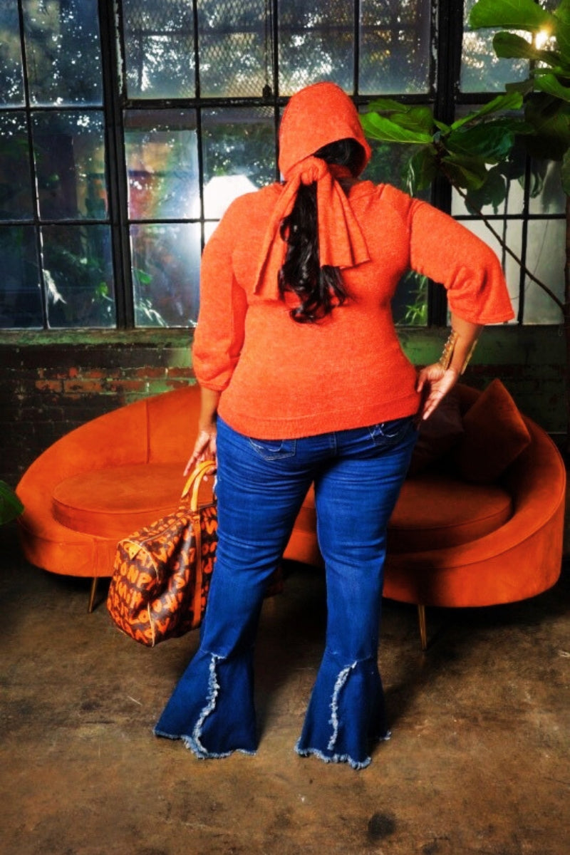 REDD's FRONT CUT FLARE DARK BLUE DENIM STRETCH JEANS