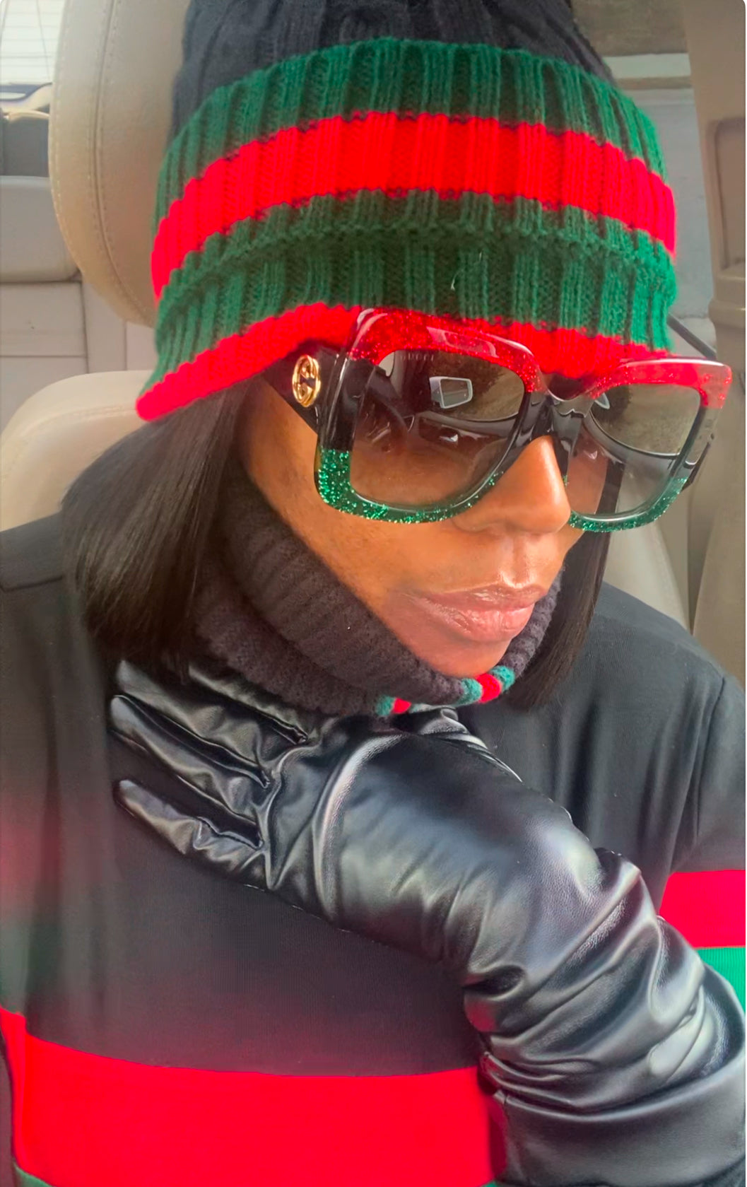 The perfect Striped Cozy Cable knit Beanie Hat