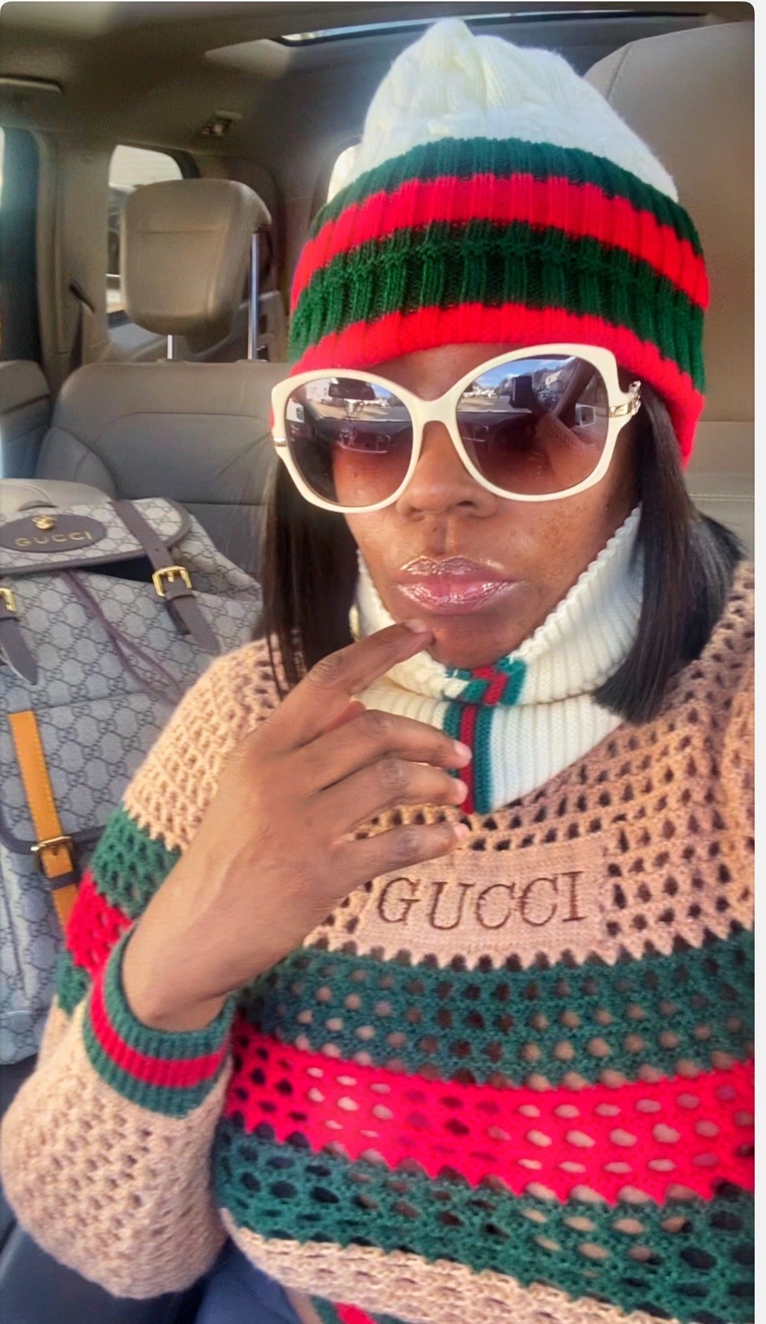 The perfect Striped Cozy Cable knit Beanie Hat