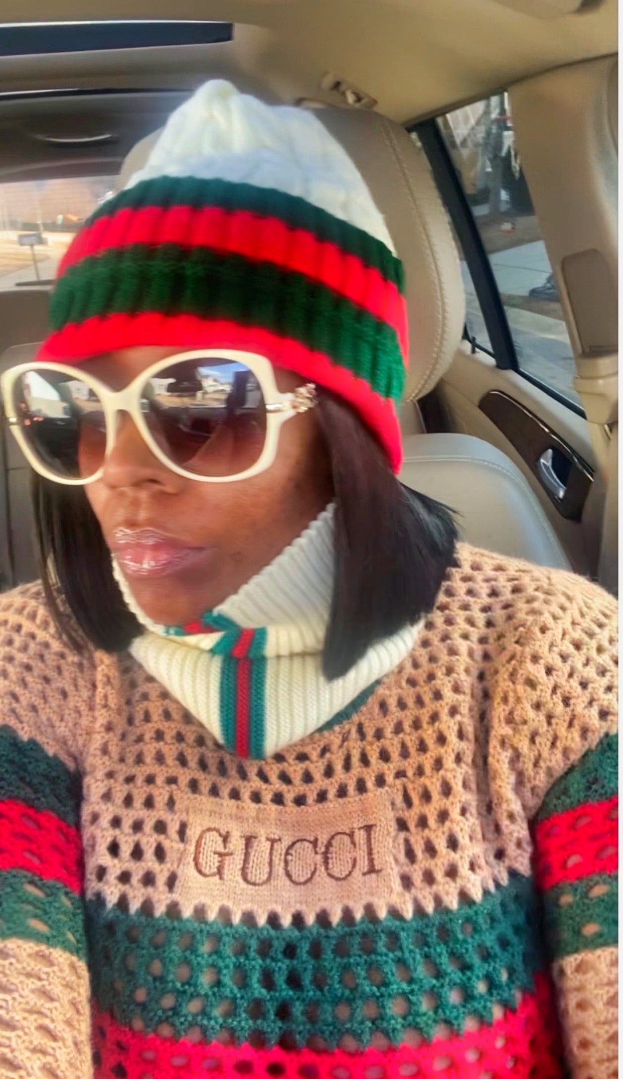 The perfect Striped Cozy Cable knit Beanie Hat