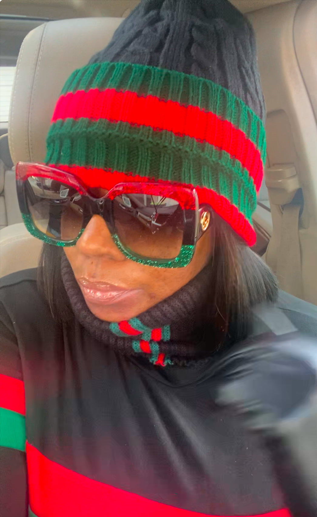 The perfect Striped Cozy Cable knit Beanie Hat