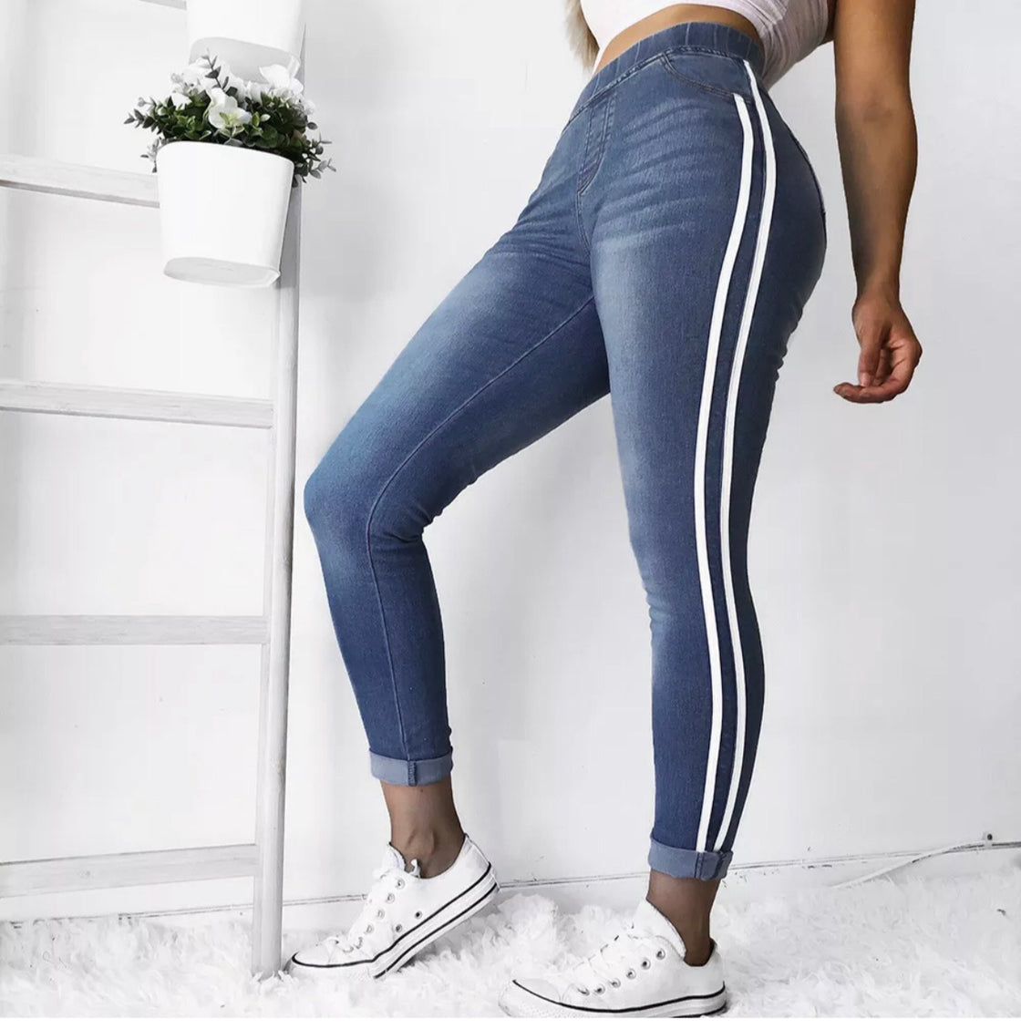 REDD’s DENIM STRIPE STRETCH JEANS